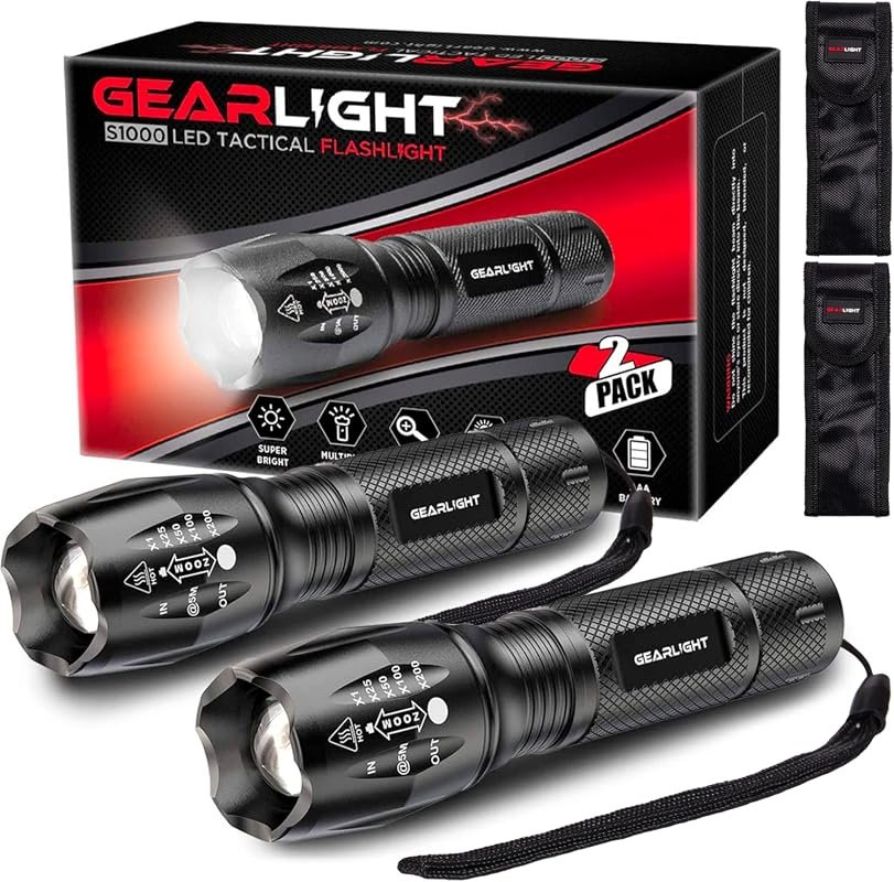 Mini Tactical LED Flashlight 2-Pack