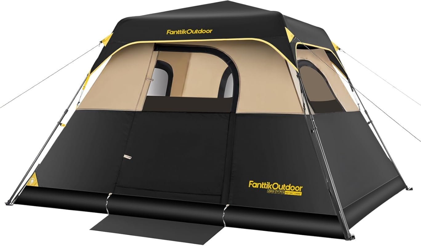 FanttikOutdoor Instant Cabin Camping Tent, Fast 60-Second Setup Family