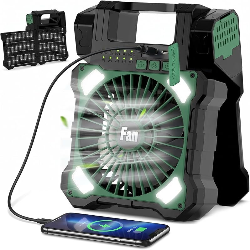 Dual-Panel Solar Fan