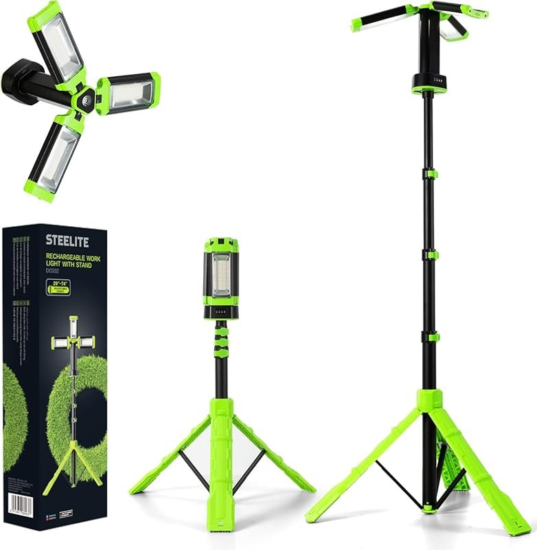STEELITE 2700 Lumens Rechargeable Camping Light with Tripod Stand