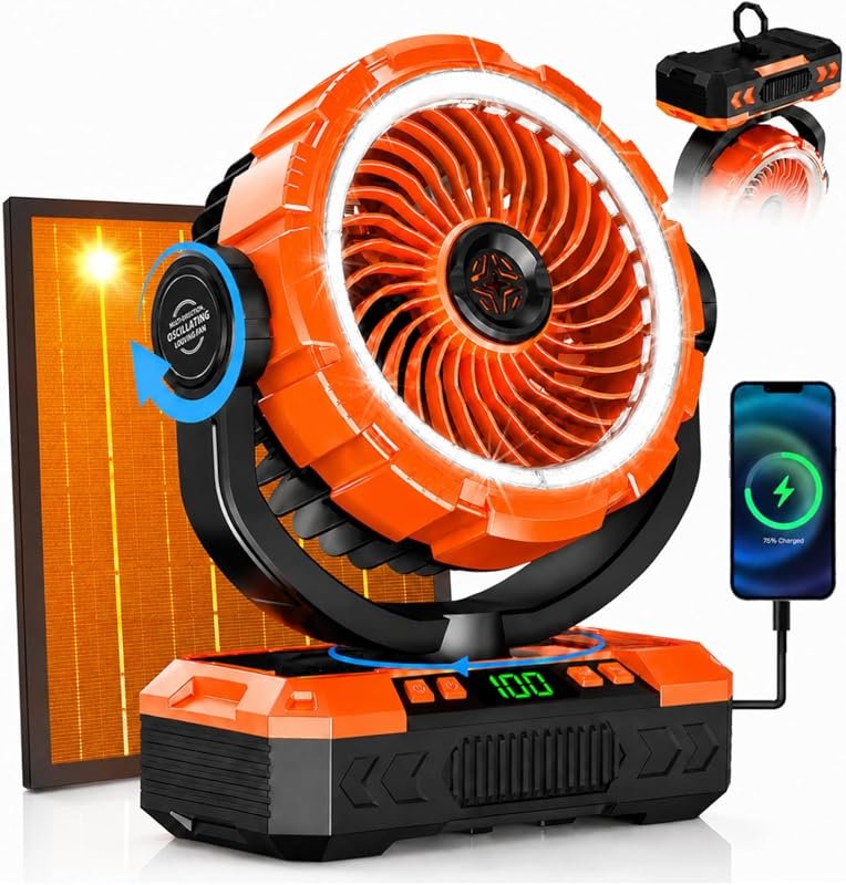 Auto Oscillating Solar Fan