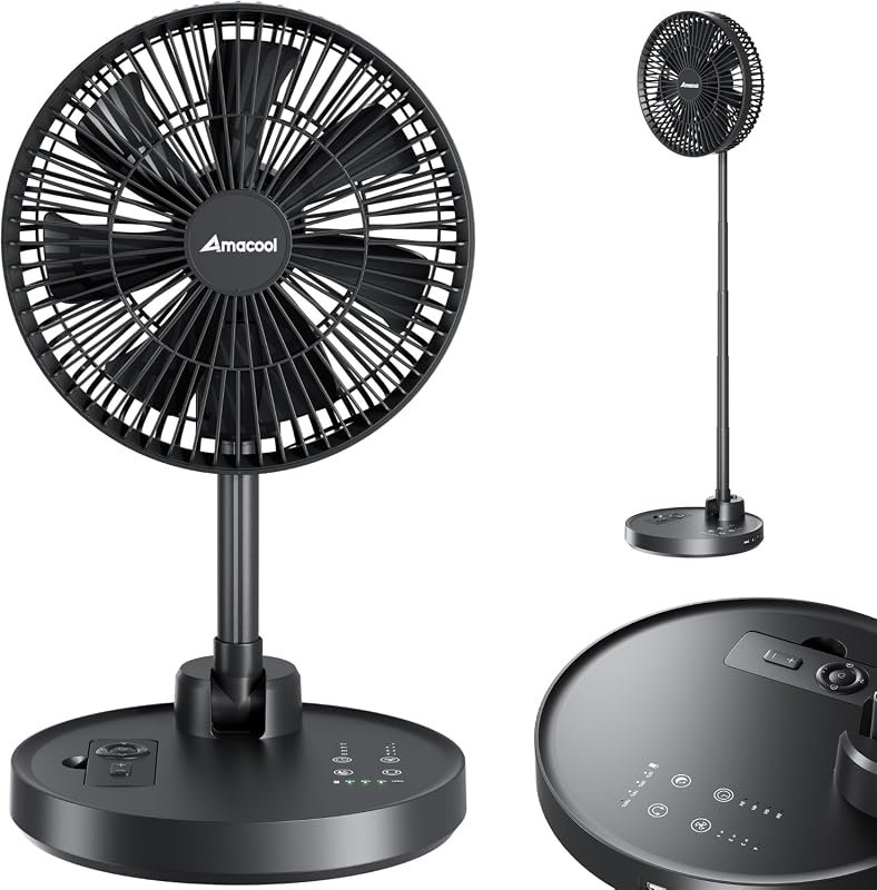 AMACOOL 10'' Foldable Oscillating Fan