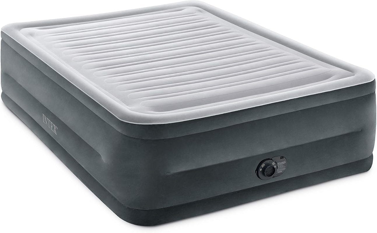 Intex 22in Queen Dura-Beam Comfort Plush High-Rise Air Mattress with B