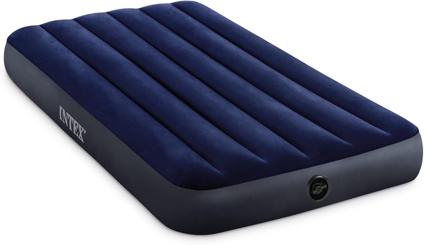 Intex Dura-Beam Standard Downy Twin Air Mattress, 10in Height, Fiber-T