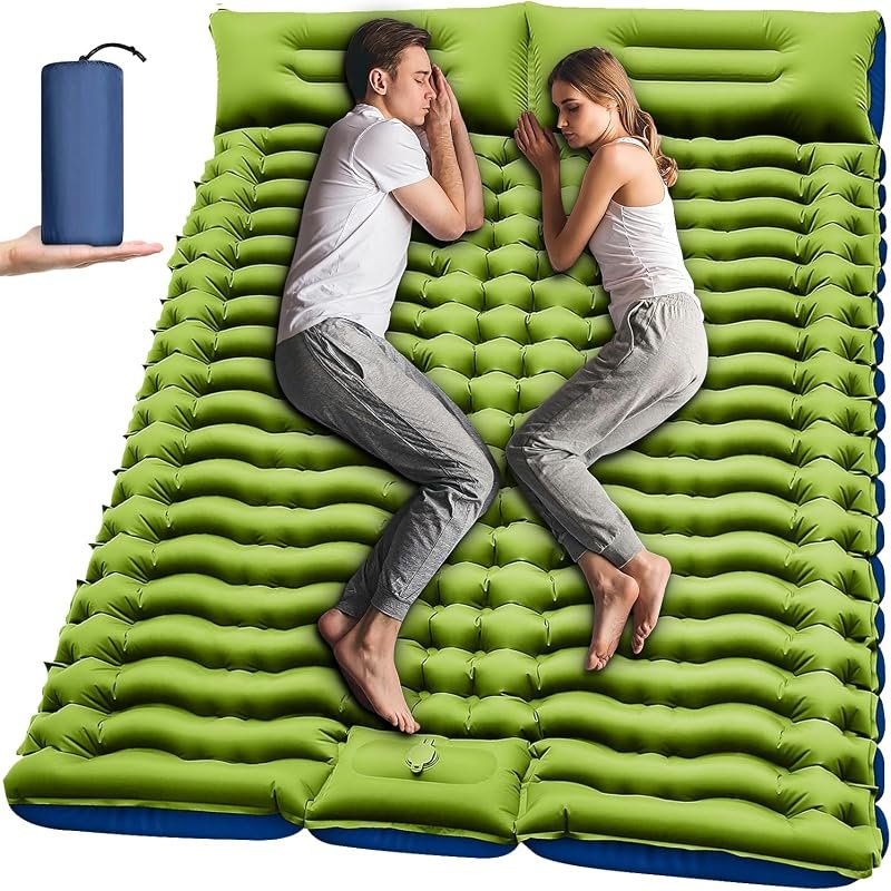 Yuzonc Double Self-Inflating Sleeping Pad, 4-Inch Extra-Thick Camping 