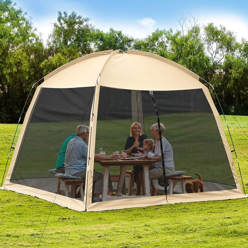 Portable Screen House Tent for Outdoor Camping, Spacious Canopy Shelte