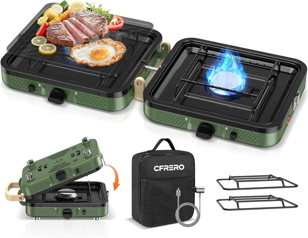 2-Burner Foldable Propane Camping Stove