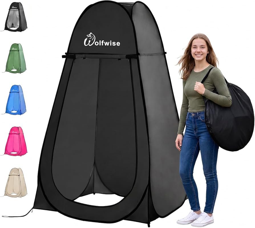WolfWise Pop Up Privacy Shower Tent, Compact Instant Changing Room for