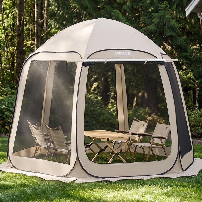 VEVOR 10x9.2 Ft Pop-Up Screen House Tent with Awning, Instant Portable