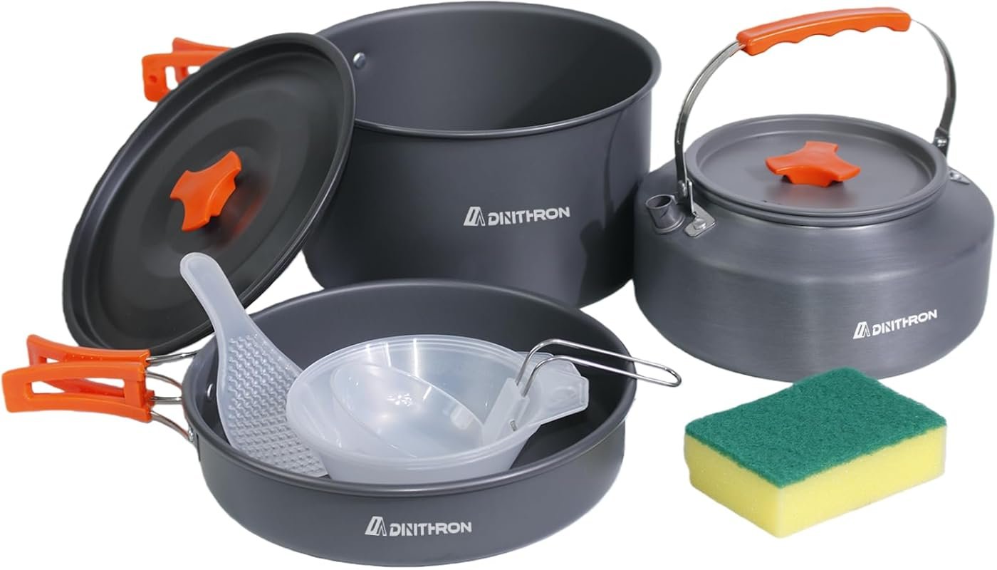10-Piece Aluminum Camping Cookware Set