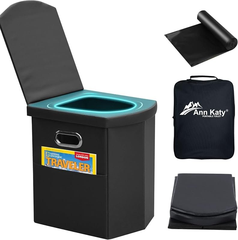Ann Katy Upgraded XL Portable Toilet for Adults, Extra Large Comfortab