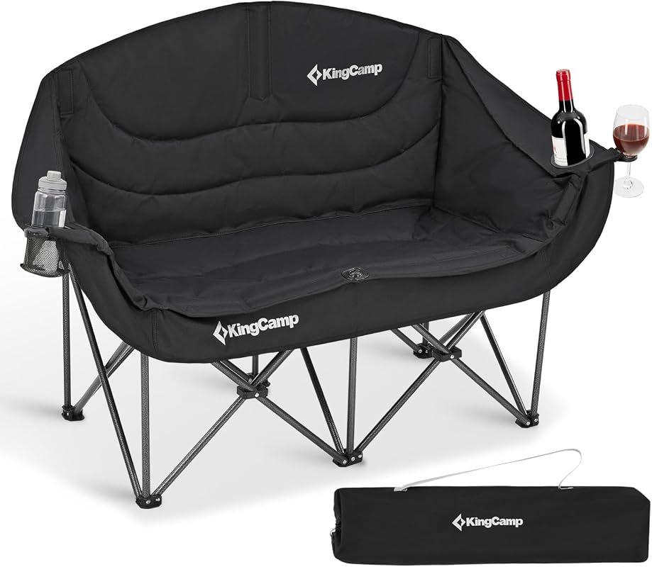KingCamp Heavy Duty Double Camping Chair, Portable 660lbs Capacity 2-P