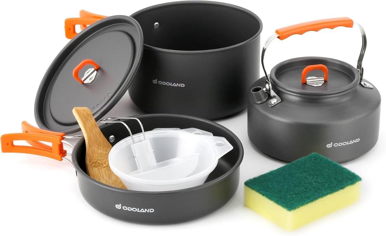 Odoland 10-Piece Camping Cookware Set