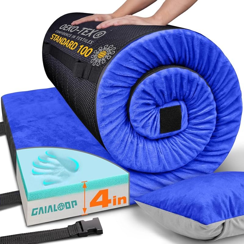 Extra Thick 4 Inch Memory Foam Camping Mattress