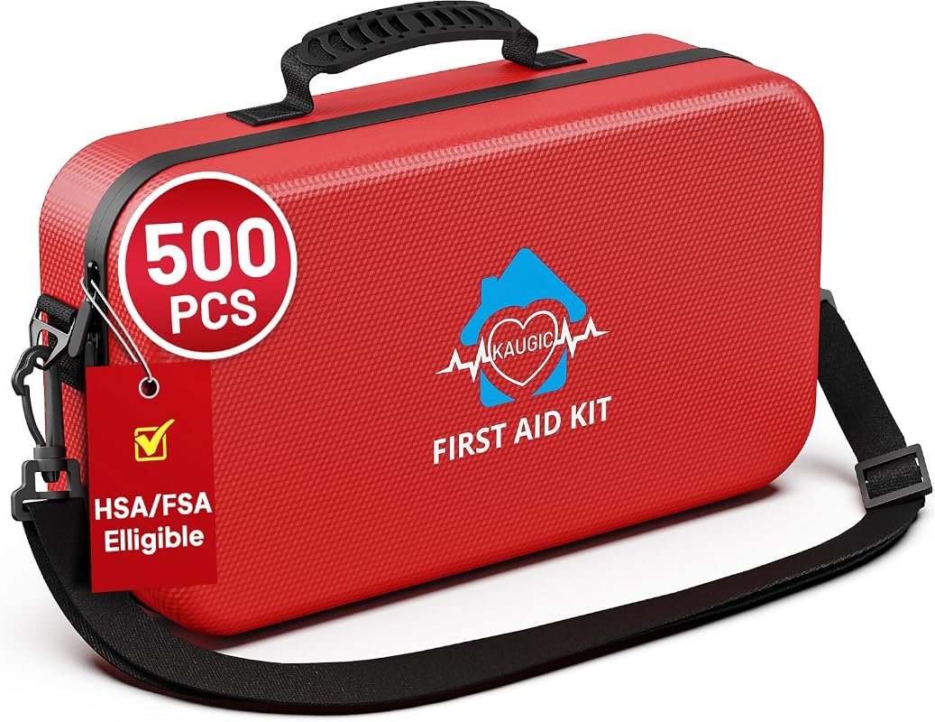 KAUGIC 500-Piece Waterproof First Aid Kit