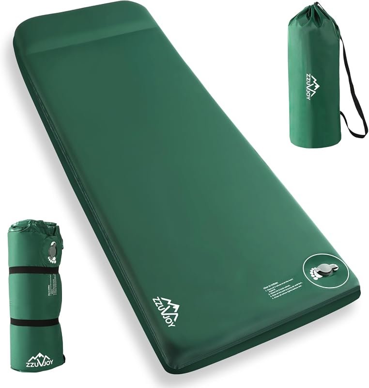 3.1-Inch Ultra-Thick Self-Inflating Memory Foam Camping Mattress with 